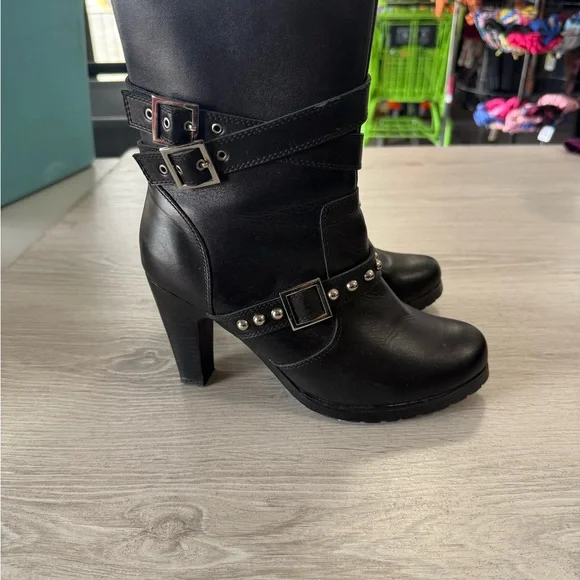 Ride Tecs Black Ankle Boots with Buckle Detail - Picture 8 of 8